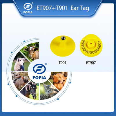 FOFIA RFID Elektronik Kulak Etiketi Sığır Koyunları için Termometreli Hayvan Takip Etiketleri