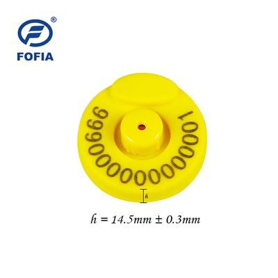 FDX - B ICAR Sığır ve Koyun Çiftliği için EM Çipli Elektronik Kulak Etiketleri 29mm çap