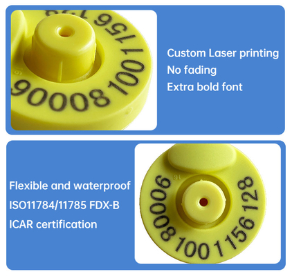 Hayvan Takibi Elektronik Kulak Etiketleri Hayvan Tanımlaması İçin 134.2khz Rfid