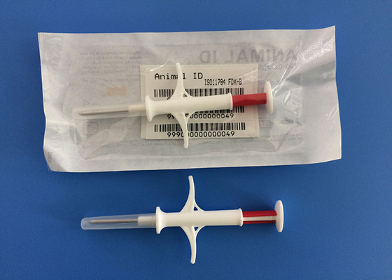 ICAR Onaylı Tek Kullanımlık Şırıngalı Hayvan Kimliği Mikroçip 1.4 * 8mm Cam Etiket Enjekte Edilebilir Transponderler