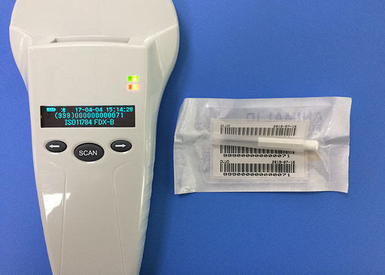 Gri RFID Mikroçip Tarayıcı Eli Hayvan Yönetimi İçin 12 Saat Çalışma Süresi