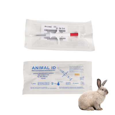 134.2Khz RFID Hayvan Kimliği Mikroçip Şırıngaları, Pet Hayvan Enjekte Edilebilir Transponderler İçin 1.4 * 8mm Biyocam Etiketleri ile