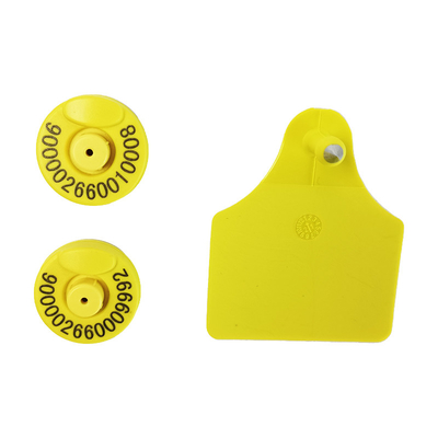 Sarı RFID kulak etiketi TPU ve ICAR kulak etiketi ile ISO11784/5 FDX-B
