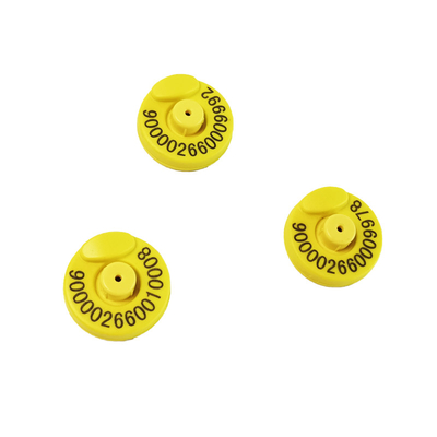 ET907 için sarı RFID kulak etiketi Diametresi 30.5 mm ± 0.5 mm ISO11784/5 FDX-B