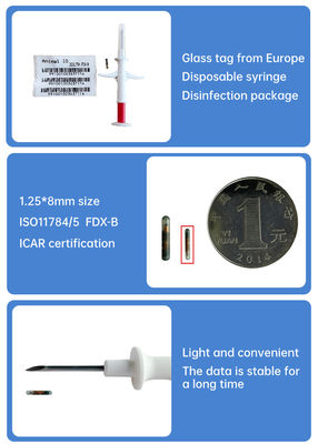 Fofia 2026 Sıcak Satış RFID 134.2kHz Hayvan Kimliği Mikroçip Entegre Tip Kulak Etiketi ZS009 Sığır Evcil hayvan enjeksiyonu için su geçirmez