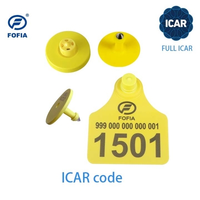 FULL ICAR Sertifikalı TPU Plastik Dönüştürme Kanıtı Sığır Kulak Etiketleri 134.2khz RFID Kulak Etiketleri