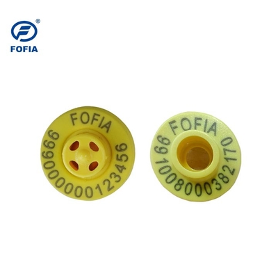 ISO11784/5 Paylaşılmamış ICAR kodu FULL ICAR ET908 BLE okuyucu desteği ile hayvan kimliği için dairesel RFID kulak etiketi