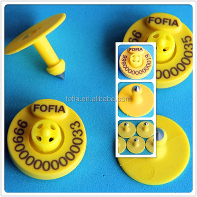 ISO 11784/11785 Certified Electronic Ear Tag with 100,000 Write Cycles and Self-locking Plastic Pin for Livestock Tracking