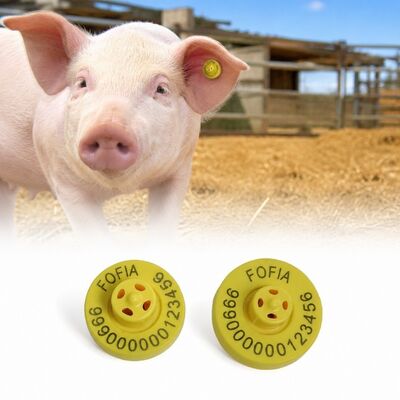4-7.4 Grams Electronic Ear Tags Round Design With International Certification ICAR For Effective Animal Identification