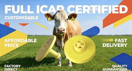 Tam ICAR Sertifikalı Dayanıklı FDX-B Elektronik Kulak Etiketleri Sığırların İzlenmesi ve Tanımlanması için Hayvancılık İzleme ve Çiftlik İzlenebilirliğini Desteklemek