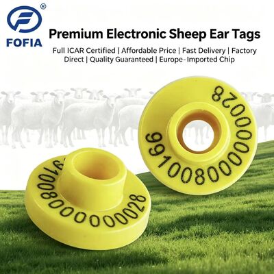 Elektronik kulak etiketi RFID ISO11784 85 FDX B Uyumlu ICAR Sertifikalı Su geçirmez TPU Hayvan İzlenebilirliği ve Yönetimi için