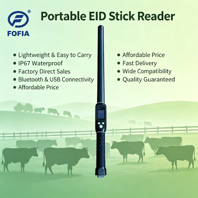 OLED Ekranı ile RFID Stick Okuyucu 3 Düğme Kullanıcı Arayüzü ve Hayvancılık Yönetimi'nde Kolay İşlem için Yerleşik Buzzer