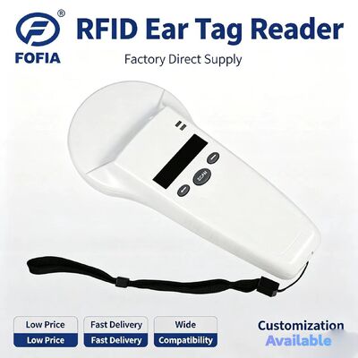 FOFIA 128x32 OLED ekranı /USB ile kalıcı plastik RFID El Okuyucu, uzun mesafeli evcil hayvanlar ve çiftlik / çiftlik kullanımı için