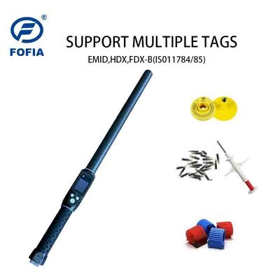 FOFIA 128x32 OLED ekranı /USB ile kalıcı plastik RFID El Okuyucu, uzun mesafeli evcil hayvanlar ve çiftlik / çiftlik kullanımı için