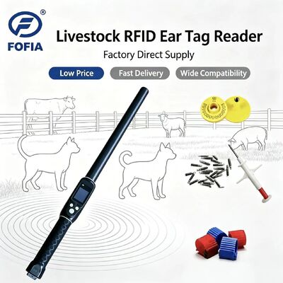 Dayanıklı Su geçirmez Uzun Menzilli 134.2kHz RFID Kulak Etiketi Okuyucu ISO11784/5 Protokolü 30-100cm Okuma Uzaklığı PVC