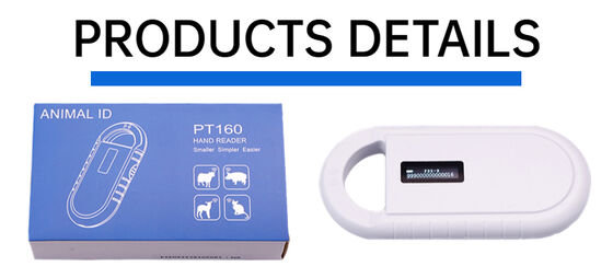 Elde tutulabilen Plastik Hayvan Mikroçipli RFID Kart Okuyucu PT160 134.2kHz OLED Ekran USB Lityum Pil CE Sertifikalı ISO 11784/11785
