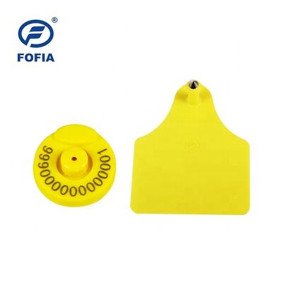 Fofia ICAR Sertifikalı Plastik Kulak Etiketleri Sığır Domuz Keçi ISO Uyumlu Akıllı Hayvan Kimliği