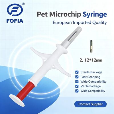 Fofia 2026 Yeni Sıcak Satış RFID 134.2kHz PP Malzeme Hayvan Kimliği Mikroçip Su geçirmez Çiftlik Kullanımı Evcil Hayvan Enjeksiyonu 1.5 Yıllık RFID Kulak Etiketi