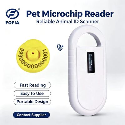 Fofia El Tipi Plastik Hayvan Mikroçip RFID Kart Okuyucu PT160 134.2kHz OLED Ekran USB Lityum Pil CE Sertifikalı ISO