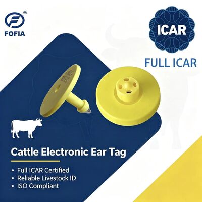 Yeni Tam ICAR ET908+T901 Su Geçirmez RFID LF TPU Sarı Hayvan Kulak Küpeleri 14.5mm Sığır İnek Çipleri 5 Yıl Garanti Sığır