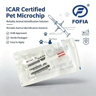 Dayanıklı Fofia Yeni Sıcak Satış RFID 134.2kHz PP Malzeme Köpek Kimliği Mikroçip Su geçirmez Çiftlik Kullanımı Evcil hayvan Enjeksiyon 1.5 Yıllık Kulak Etiketi
