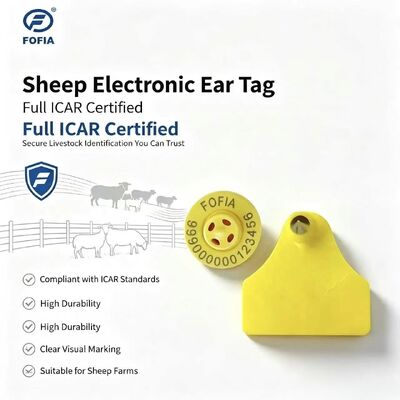 Fofia ET957+T967 Koyun Keçi Sığır Kombine Elektronik Hayvan Takibi Kulak Etiketi Yeni RFID TPU Lazer Kodlama 3 Yıl