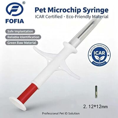 2026 2.12*12mm Sıcak Satış Fofia RFID 134.2kHz Hayvan Mikroçip ZS006 IP67 ile Sığır Tavşan Evcil Hayvan Enjeksiyonu için Su geçirmez