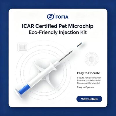 FOFIA ZS007 ICAR Sertifikalı 134.2kHz RFID Hayvan Mikroçipi FDX/EM4305 IP67 Su Geçirmez Beyaz PP 1.4x8mm Köpek Kedi Evcil Hayvan