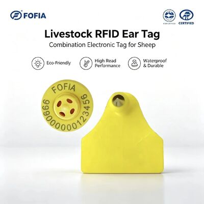 Su geçirmez Dayanıklı Fofia Koyun Keçi Kombine Elektronik Hayvan İzleme Çip Kulak Etiketi Yeni RFID TPU Lazer Kodlama Çiftliği 3 Yıl