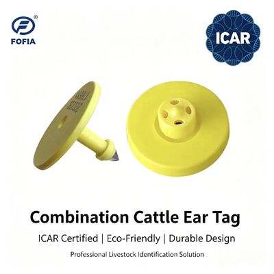 Su Geçirmez Fofia Tam ICAR Sertifikalı ET908+T901 Yeni Sarı RFID TPU Sığır Küpe Küpesi Yüksek Kalite 1.5 Yıl Garanti Sığır Hayvan