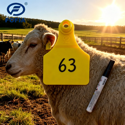 FOFIA New Plastic Cow & Pig Livestock Identification Marker Waterproof Animal Ear Tags with Mark Pen Black Ink 1 Year Warranty