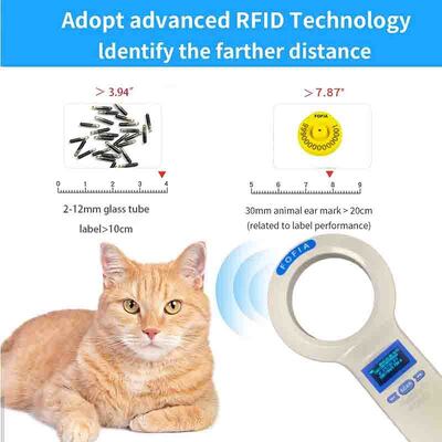 Waterproof Plastic FOFIA PT200 RFID Card Reader 128x64 OLED Screen Long Distance Reading (10-20m) ISO11784/5 Protocol 860-960mhz