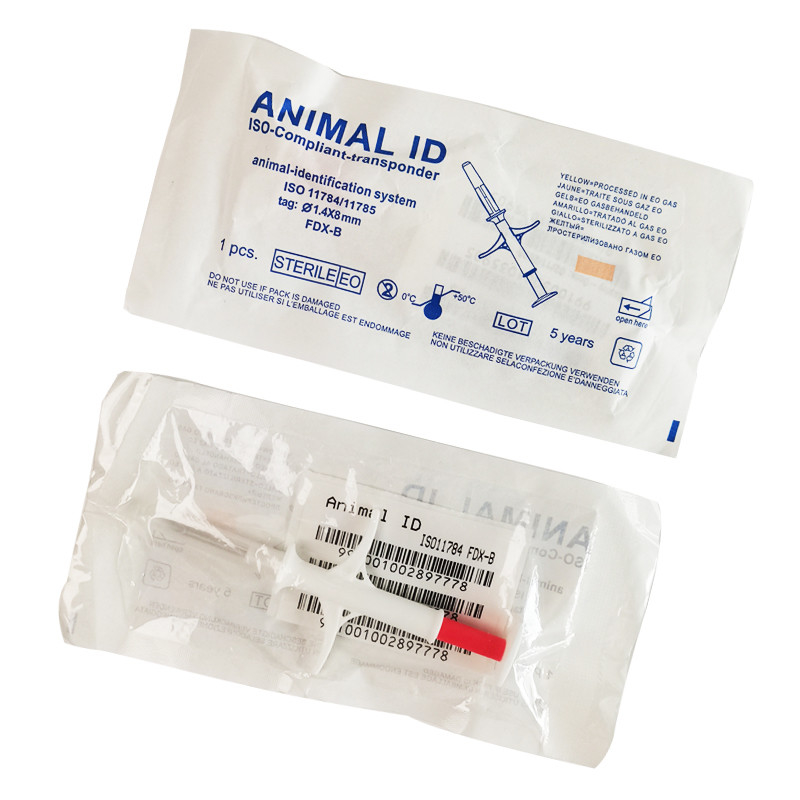 İmplant edilebilir Mikroçip Etiketi EO Sterilize Evrensel 15 basamaklı numara Hayvan çip numarası