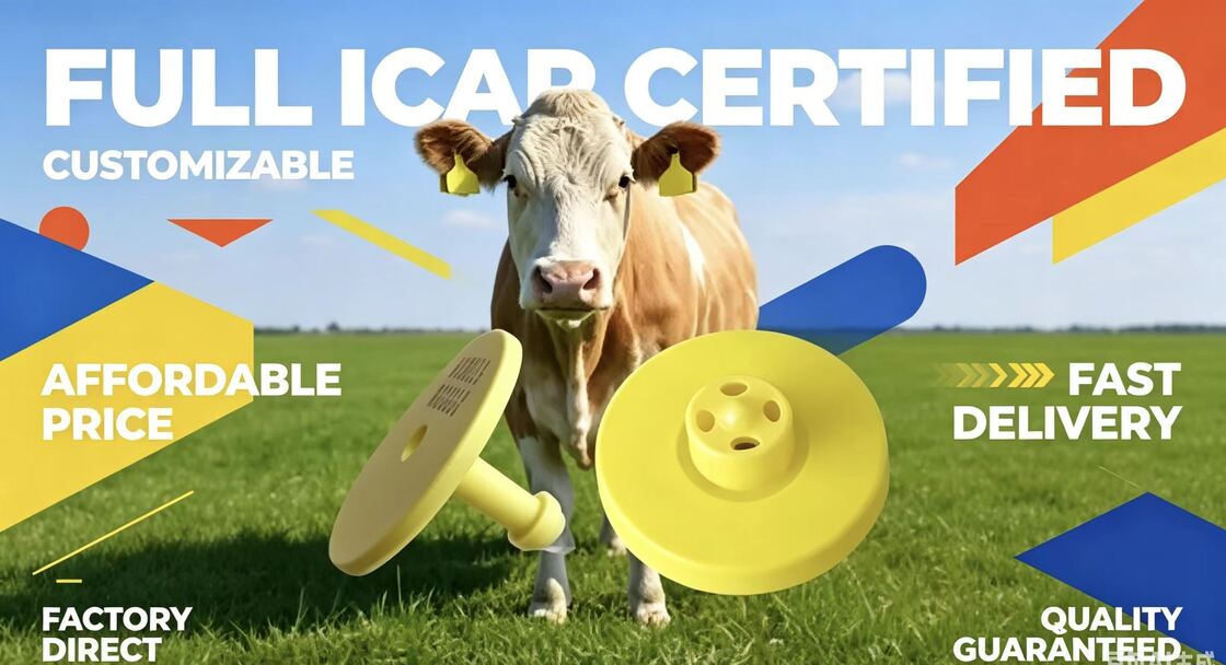 Tam ICAR Sertifikalı Dayanıklı FDX-B Elektronik Kulak Etiketleri Sığırların İzlenmesi ve Tanımlanması için Hayvancılık İzleme ve Çiftlik İzlenebilirliğini Desteklemek