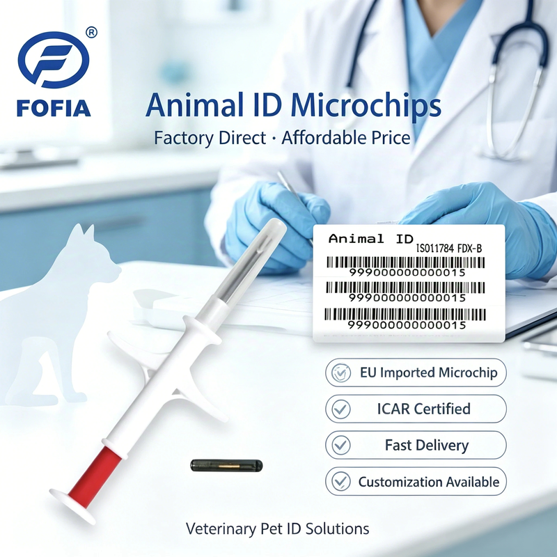 Hayvan tanımlaması için ICAR Sterilize Yapılandırılabilir Mikroçip ISO11784/5 FDX-B ile