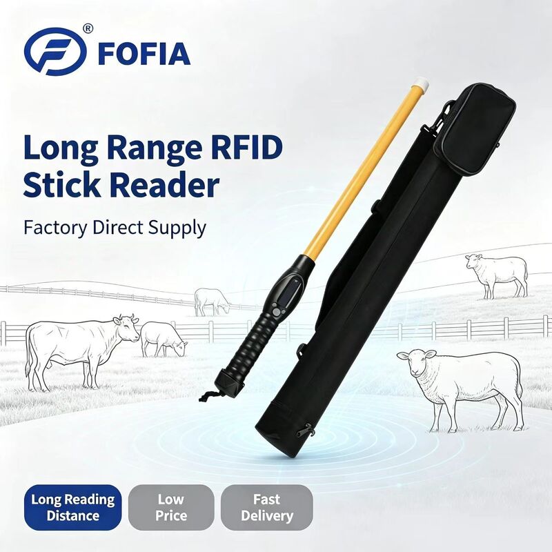FOFIA PT280 134.2kHz RFID Okuyucu PVC NLIS Avustralya ICAR Onaylı Sığır Kimliği 7000 Kayıt Depolama 10-20cm Okuma mesafesi ISO