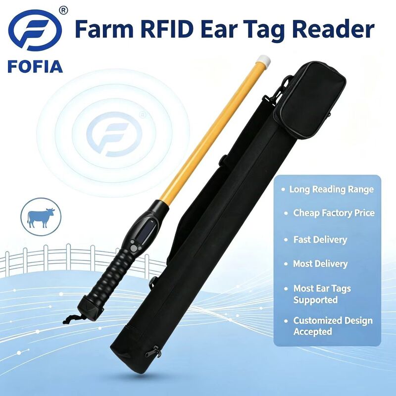 FOFIA Su geçirmez PT280 RFID Okuyucu 134.2kHz PVC Plastik NLIS Avustralya ICAR Onaylı Sığır Kimliği USB ISO 11784/5 10-20cm