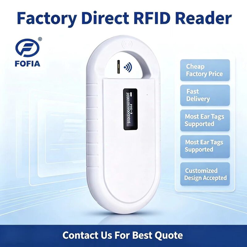 Elde tutulan Hayvan Mikroçip RFID Kart Okuyucu PT160 134.2kHz OLED Ekran USB Lityum Pil CE Sertifikalı ISO 11784/11785 Protokolü