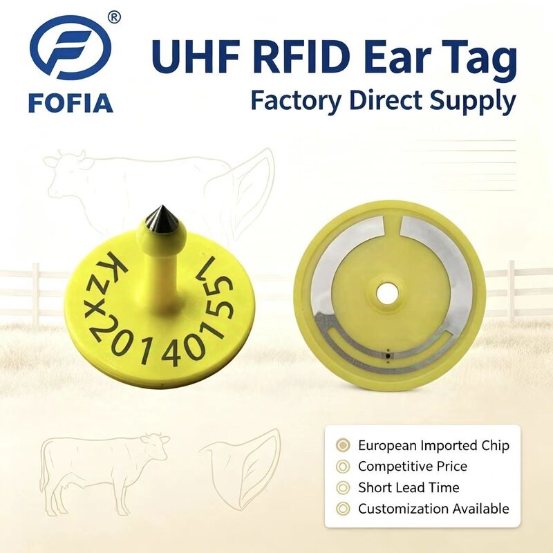 Fofia ICAR ET926 Su geçirmez RFID TPU Hayvan Kulak Etiketleri FDX-B 134.2Khz EM4305 Çipler Sığır Sığır Domuz Koyun