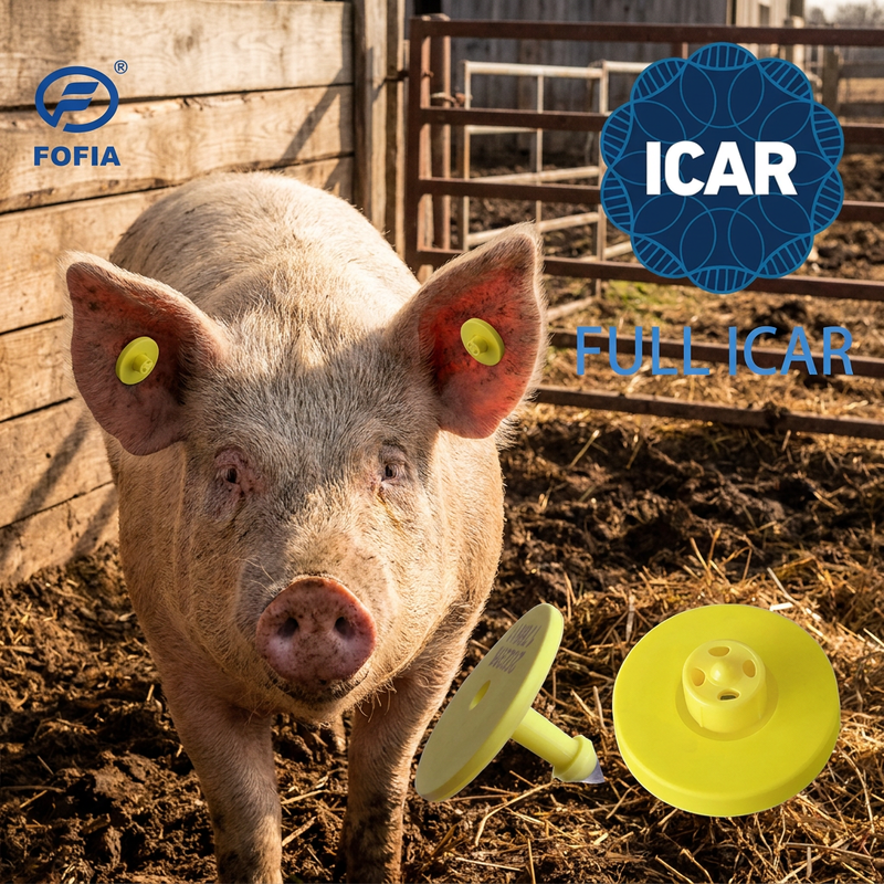 FULL ICAR ET908 BLE Okuyucu ile Dairesel Hayvan Kulak Etiketi ISO11784/5 FDX-B Su geçirmez ve dayanıklı