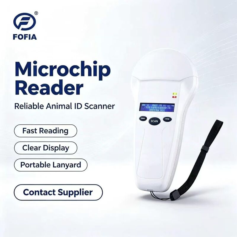 Dayanıklı FOFIA PT580 RFID El Okuyucu 125kHz/134.2kHz ISO11784/5 128x32 OLED Ekranı 10-20m okuma mesafesi USB / Pet için