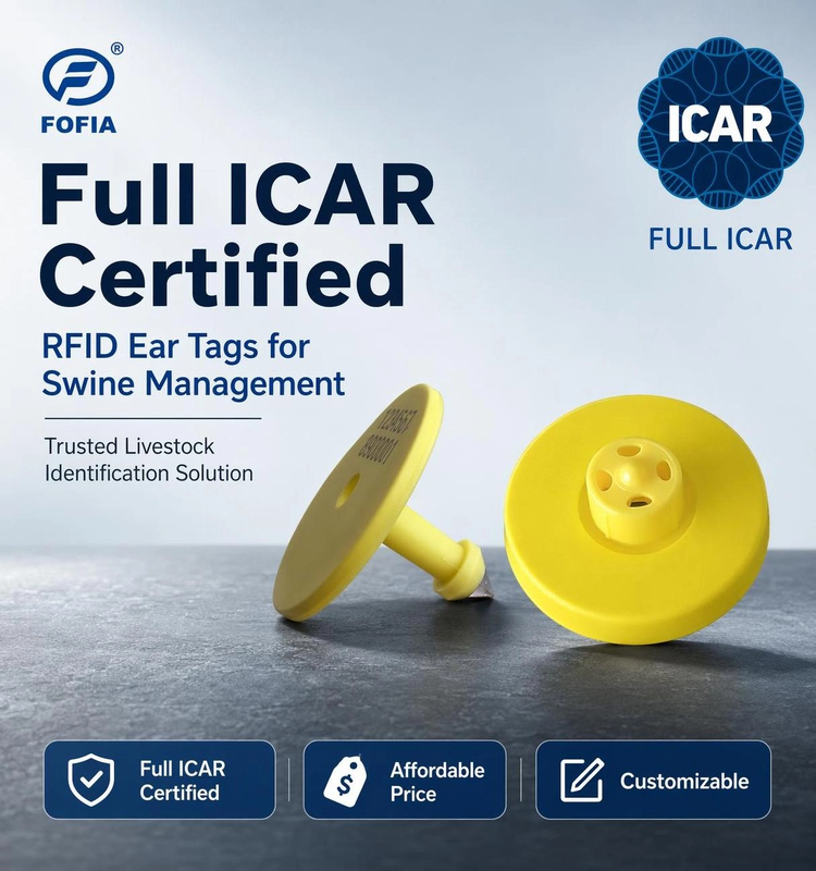 Tam ICAR ET908 Su Geçirmez RFID Hayvan Kulak Etiketleri FDX-B 134.2Khz EM4305 Hayvancılık için Cips İnek Elektronik Erişim Kontrol Kartları