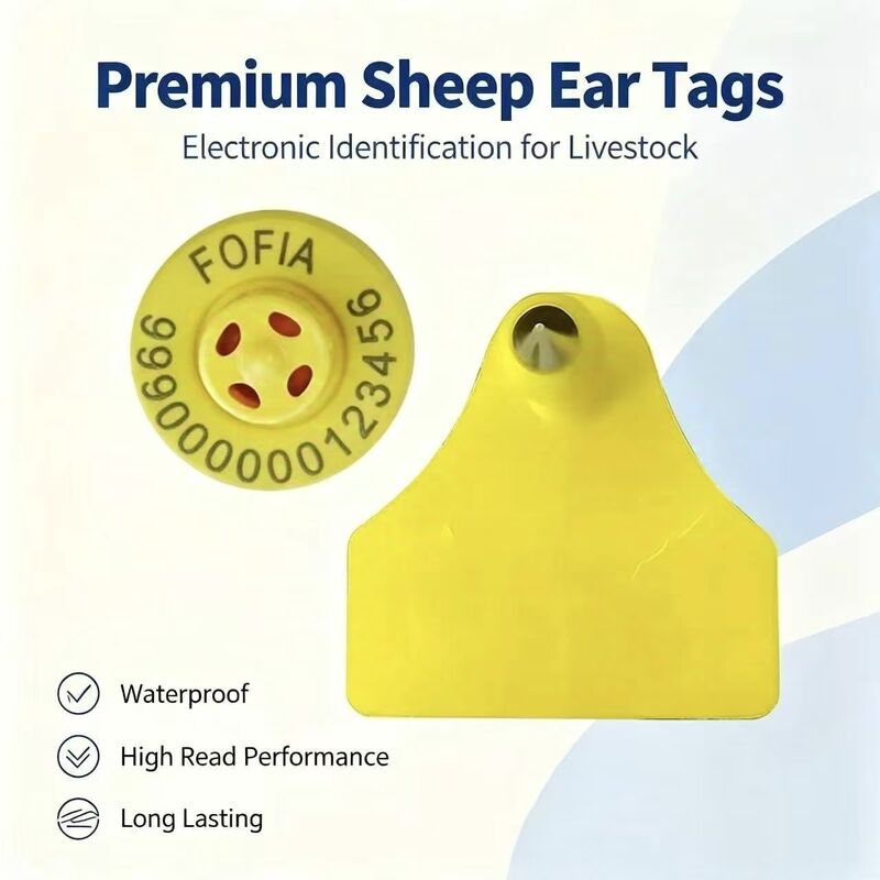 Fofia ET957+T967 Combination Electronic Sheep Animal Tracking Ear Tag New High Quality RFID TPU Laser Coding 3-Year Warranty