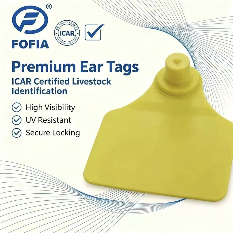 ICAR Fofia T904 Hayvan Kulak Etiketi Çip Yeni Yüksek Kaliteli RFID TPU Lazer Kodlama 3 Yıllık Garanti Çiftlik Kullanımı Sığır Koyun Takibi 0.01g