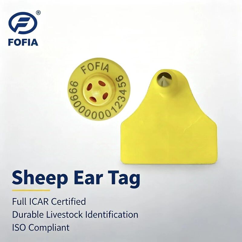 Fofia ET957+T967 Koyun Keçi Kombine Elektronik Çiftlik Kullanımı İzleme Kulak Etiketi Yeni Yüksek Kaliteli RFID TPU Lazer Kodlama 3 Yıl
