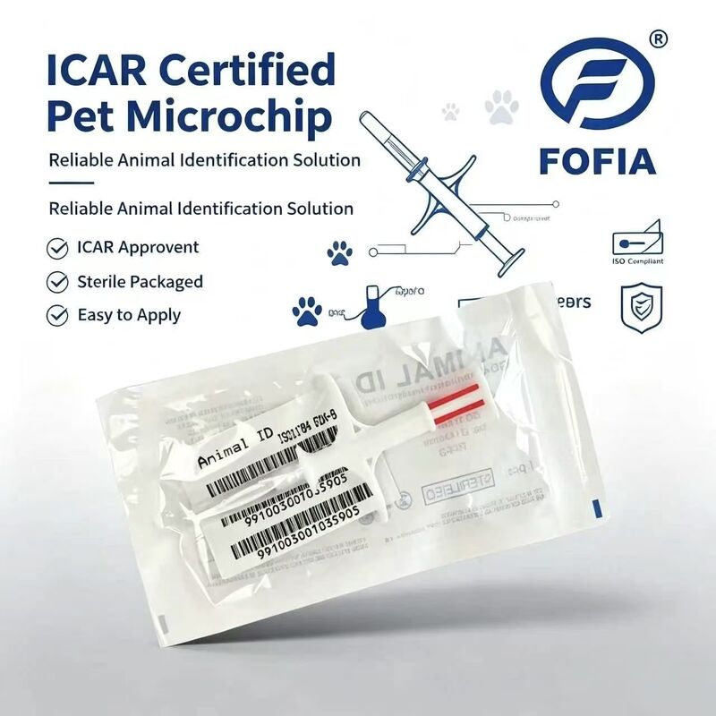 Dayanıklı Fofia Yeni Sıcak Satış RFID 134.2kHz PP Malzeme Köpek Kimliği Mikroçip Su geçirmez Çiftlik Kullanımı Evcil hayvan Enjeksiyon 1.5 Yıllık Kulak Etiketi