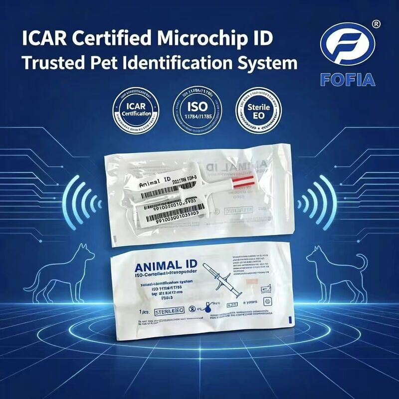 Fofia Yeni ICAR Sertifikalı RFID 134.2kHz PP Hayvan Kimlik Mikroçipi Köpekler ve Kediler İçin Su Geçirmez Kullanım 1.5 Yıl Garanti