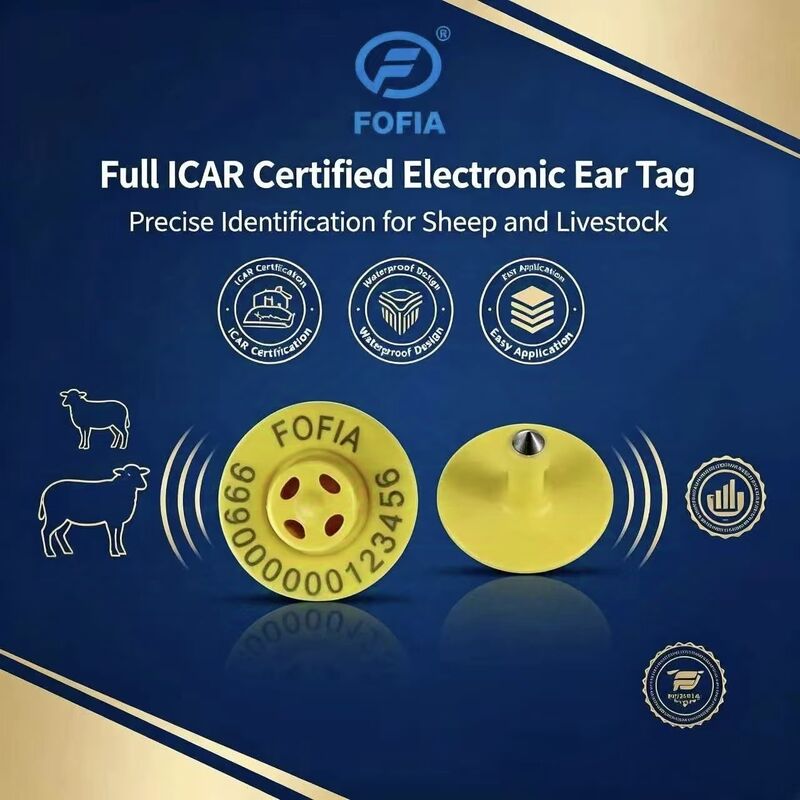 Yüksek Kaliteli Yeni ET957+T901 134.2kHz TPU Domuzlar Sığır Koyun Ceket Çiftliği için Elektronik Kulak Etiketleri 10cm Okuma Arası -20~80C 29.90.3mm