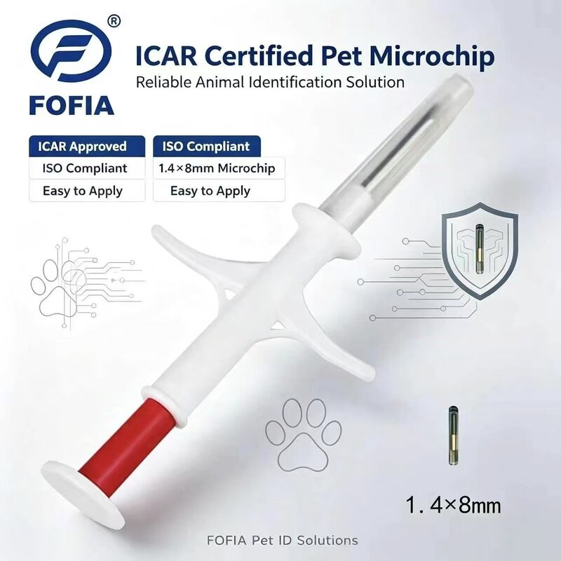 FOFIA Yeni RFID 134.2kHz Hayvan Mikroçip FDX/EM4305 IP67 Su geçirmez Sığır/Domuz/Koyun Hayvanlık Evcil hayvan enjeksiyon PP