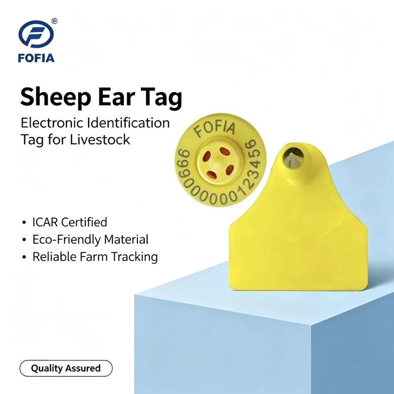 Tam ICAR Sertifikalı 134.2KHz FDX-B RFID TPU Malzemeli Koyun ve Sığır Küpe Etiketi, Hayvancılık Takibi için Yeni ET957+T967 Fofia